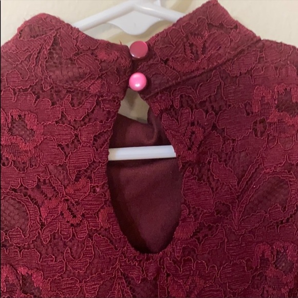 Zenzie Girls Burgundy Lace Dress, size 4/5 - Picture 4 of 6